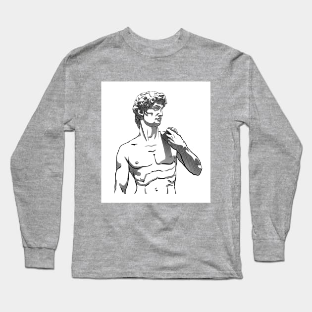 David of Michelangelo Long Sleeve T-Shirt by ArtFork